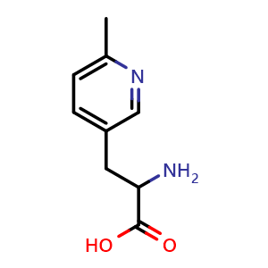 Chemical structure of 3-(6-Methyl-3-pyridyl)-DL-alanine , CAS 1270326-29-8, AChemBlock AD295269