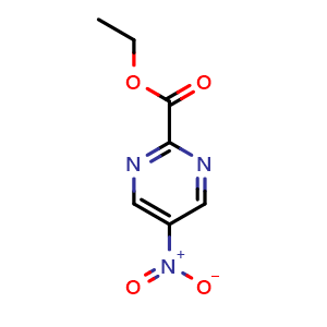 Chemical structure of ethyl 5-nitropyrimidine-2-carboxylate , CAS 1894988-20-5, AChemBlock AD295282