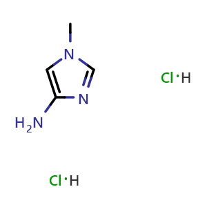 Chemical structure of 1-Methyl-1H-imidazol-4-ylamine dihydrochloride , CAS 1373223-63-2, AChemBlock AD295288