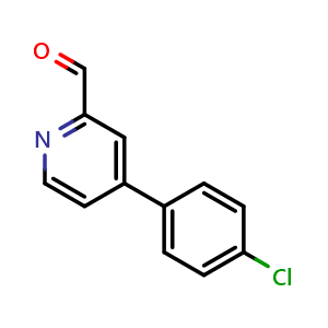 Chemical structure of 4-(4-chlorophenyl)picolinaldehyde , CAS 61704-28-7, AChemBlock AD295321