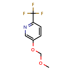 Chemical structure of 5-(methoxymethoxy)-2-(trifluoromethyl)pyridine , CAS 1089707-36-7, AChemBlock AD295324