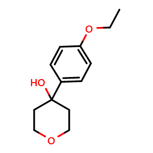 Chemical structure of 4-(4-ethoxyphenyl)tetrahydro-2H-pyran-4-ol , CAS 1343707-67-4, AChemBlock AD295331