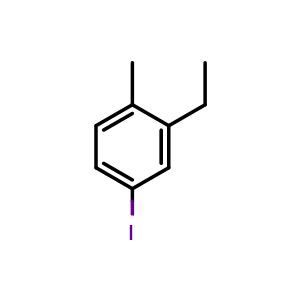 Chemical structure of 2-ethyl-4-iodo-1-methylbenzene , CAS 1369882-01-8, AChemBlock AD295337