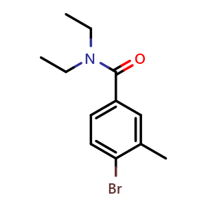 Chemical structure of 4-bromo-N,N-diethyl-3-methylbenzamide , CAS 52010-29-4, AChemBlock AD295338