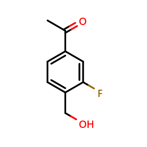 Chemical structure of 1-(3-fluoro-4-(hydroxymethyl)phenyl)ethanone , CAS 1354746-12-5, AChemBlock AD295339