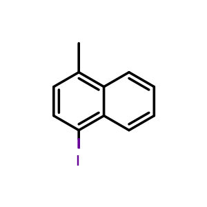 Chemical structure of 1-iodo-4-methylnaphthalene , CAS 70129-83-8, AChemBlock AD295341