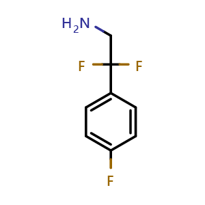 Chemical structure of 2,2-difluoro-2-(4-fluorophenyl)ethanamine , CAS 454483-93-3, AChemBlock AD295343