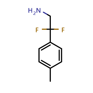 Chemical structure of 2,2-difluoro-2-(p-tolyl)ethanamine , CAS 1393532-34-7, AChemBlock AD295344