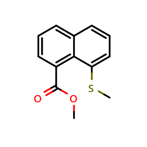 Chemical structure of methyl 8-(methylthio)-1-naphthoate , CAS 916331-46-9, AChemBlock AD295349