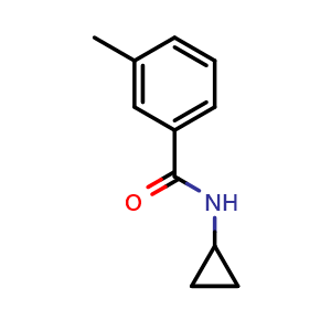 Chemical structure of N-cyclopropyl-3-methylbenzamide , CAS 549544-12-9, AChemBlock AD295354