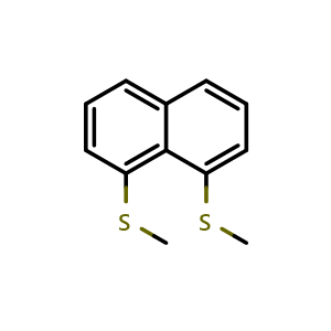 Chemical structure of 1,8-bis(methylthio)naphthalene , CAS 7343-31-9, AChemBlock AD295357