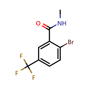 Chemical structure of 2-bromo-N-methyl-5-(trifluoromethyl)benzamide , CAS 1500639-12-2, AChemBlock AD295358