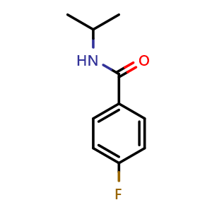 Chemical structure of 4-fluoro-N-isopropylbenzamide , CAS 70001-45-5, AChemBlock AD295359