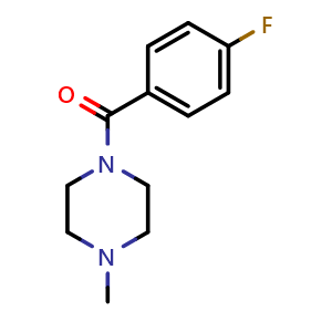 Chemical structure of (4-fluorophenyl)(4-methylpiperazin-1-yl)methanone , CAS 56743-03-4, AChemBlock AD295360