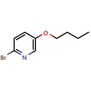 Chemical structure of 2-bromo-5-butoxypyridine , CAS 856850-75-4, AChemBlock AD295362