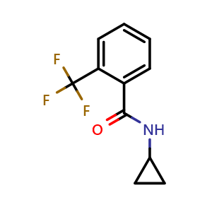 Chemical structure of N-cyclopropyl-2-(trifluoromethyl)benzamide , CAS 880166-76-7, AChemBlock AD295365