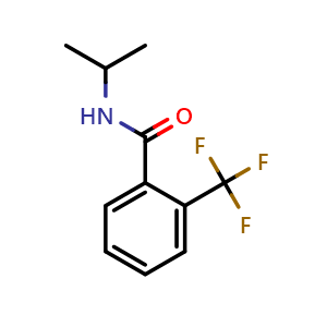 Chemical structure of N-isopropyl-2-(trifluoromethyl)benzamide , CAS 948745-33-3, AChemBlock AD295367