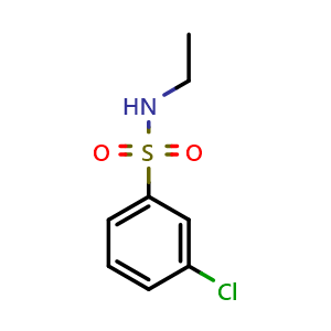 Chemical structure of 3-chloro-N-ethylbenzenesulfonamide , CAS 863417-61-2, AChemBlock AD295368
