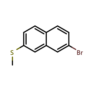 Chemical structure of (7-bromonaphthalen-2-yl)(methyl)sulfane , CAS 885227-89-4, AChemBlock AD295371