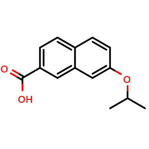 Chemical structure of 7-isopropoxy-2-naphthoic acid , CAS 2969334-29-8, AChemBlock AD295379
