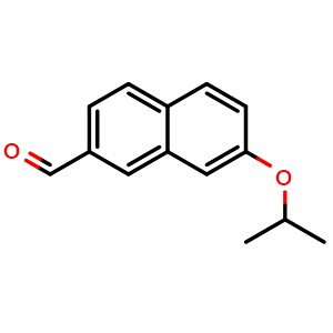 Chemical structure of 7-isopropoxy-2-naphthaldehyde , CAS 2866070-29-1, AChemBlock AD295380
