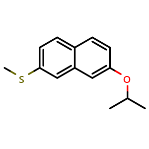 Chemical structure of (7-isopropoxynaphthalen-2-yl)(methyl)sulfane , CAS 2969485-85-4, AChemBlock AD295381