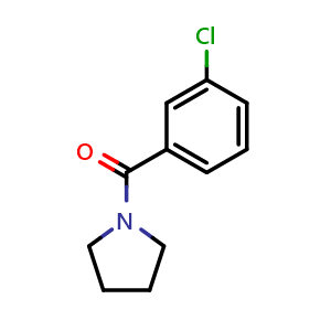 Chemical structure of (3-Chlorophenyl)(pyrrolidin-1-yl)methanone , CAS 329058-19-7, AChemBlock AD295385