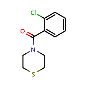 Chemical structure of (2-chlorophenyl)(thiomorpholino)methanone , CAS 663884-78-4, AChemBlock AD295389