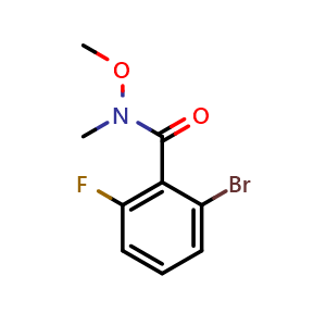 Chemical structure of 2-bromo-6-fluoro-N-methoxy-N-methylbenzamide , CAS 1341037-81-7, AChemBlock AD295395