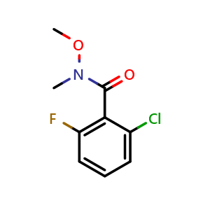 Chemical structure of 2-chloro-6-fluoro-N-methoxy-N-methylbenzamide , CAS 1339010-08-0, AChemBlock AD295396