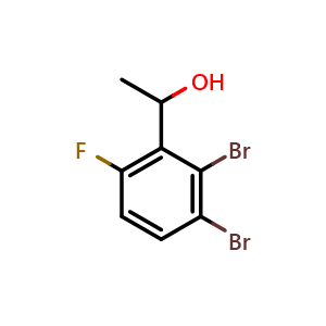 Chemical structure of 1-(2,3-dibromo-6-fluorophenyl)ethanol , CAS 2901099-29-2, AChemBlock AD295398