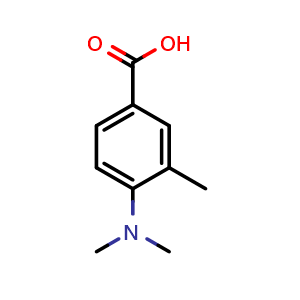 Chemical structure of 4-(dimethylamino)-3-methylbenzoic acid , CAS 103030-89-3, AChemBlock AD295400