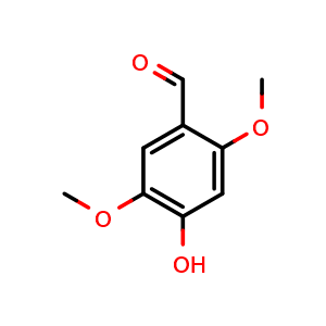 Chemical structure of 4-hydroxy-2,5-dimethoxybenzaldehyde , CAS 80749-72-0, AChemBlock AD295402