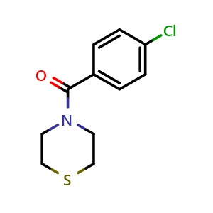 Chemical structure of (4-chlorophenyl)(thiomorpholino)methanone , CAS 158077-85-1, AChemBlock AD295405
