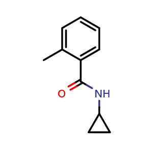 Chemical structure of N-cyclopropyl-2-methylbenzamide , CAS 574718-63-1, AChemBlock AD295409