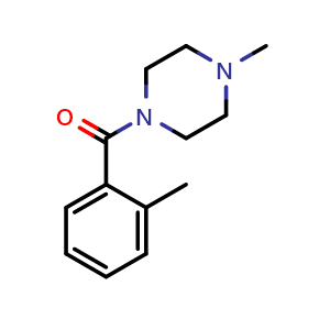 Chemical structure of (4-methylpiperazin-1-yl)(o-tolyl)methanone , CAS 56635-66-6, AChemBlock AD295413