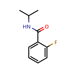 Chemical structure of 2-Fluoro-N-(1-methylethyl)benzamide , CAS 64141-89-5, AChemBlock AD295414