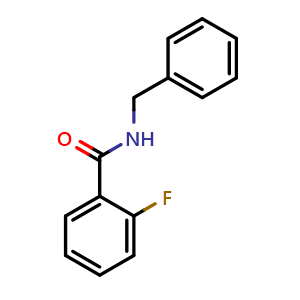 Chemical structure of 2-Fluoro-N-(phenylmethyl)benzamide , CAS 724-37-8, AChemBlock AD295417