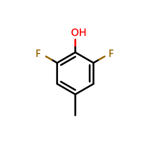 Chemical structure of 2,6-difluoro-4-methylphenol , CAS 353557-38-7, AChemBlock AD295418