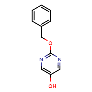 Chemical structure of 2-(benzyloxy)pyrimidin-5-ol , CAS 2055119-19-0, AChemBlock AD295423