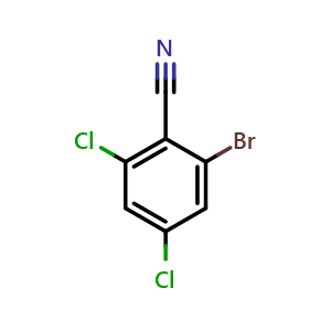 Chemical structure of 2-bromo-4,6-dichlorobenzonitrile , CAS 99835-26-4, AChemBlock AD295431