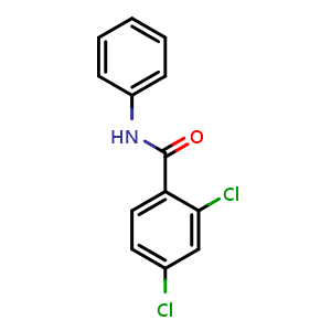 Chemical structure of 2,4-dichloro-N-phenylbenzamide , CAS 6043-39-6, AChemBlock AD295437