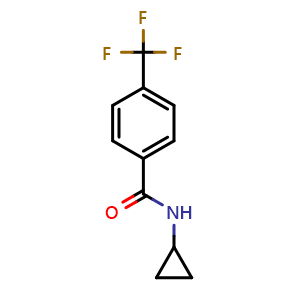 Chemical structure of N-cyclopropyl-4-(trifluoromethyl)benzamide , CAS 340136-37-0, AChemBlock AD295443