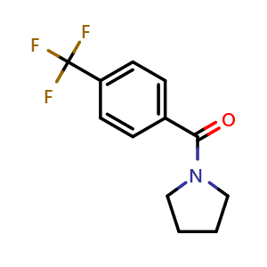 Chemical structure of pyrrolidin-1-yl(4-(trifluoromethyl)phenyl)methanone , CAS 447431-60-9, AChemBlock AD295444