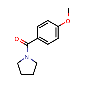 Chemical structure of (4-methoxyphenyl)(pyrrolidin-1-yl)methanone , CAS 69838-98-8, AChemBlock AD295449
