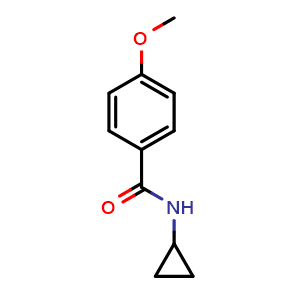 Chemical structure of N-cyclopropyl-4-methoxybenzamide , CAS 88229-13-4, AChemBlock AD295452