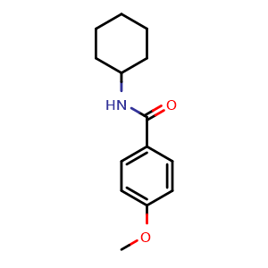 Chemical structure of N-cyclohexyl-4-methoxybenzamide , CAS 33739-91-2, AChemBlock AD295454