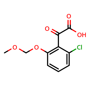 Chemical structure of 2-(2-chloro-6-(methoxymethoxy)phenyl)-2-oxoacetic acid , CAS 2918919-91-0, AChemBlock AD295458