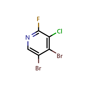 Chemical structure of 4,5-dibromo-3-chloro-2-fluoropyridine , CAS 2901083-07-4, AChemBlock AD295461
