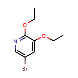 Chemical structure of 5-bromo-2,3-diethoxypyridine , CAS 1241752-35-1, AChemBlock AD295472